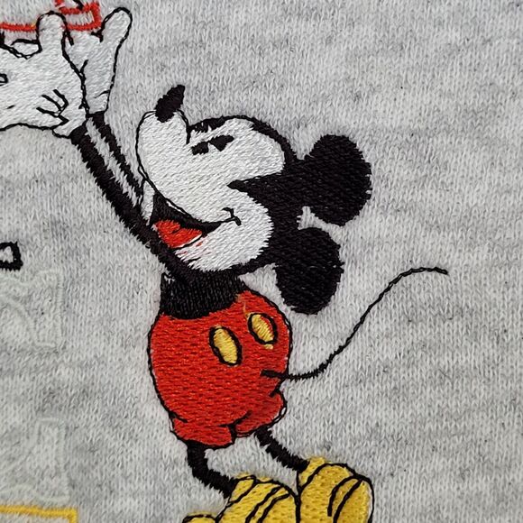 Vintage 90s Mickey Mouse Sweatshirt XL 24x25 Gray - Picture 16 of 16